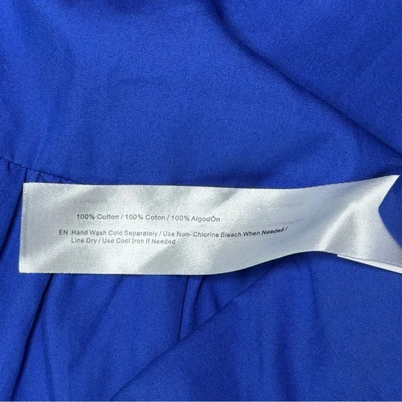 Band of the Free Blue Puff Sleeve Mini Dress Cotton Cobalt Blue Large - Picture 6 of 7